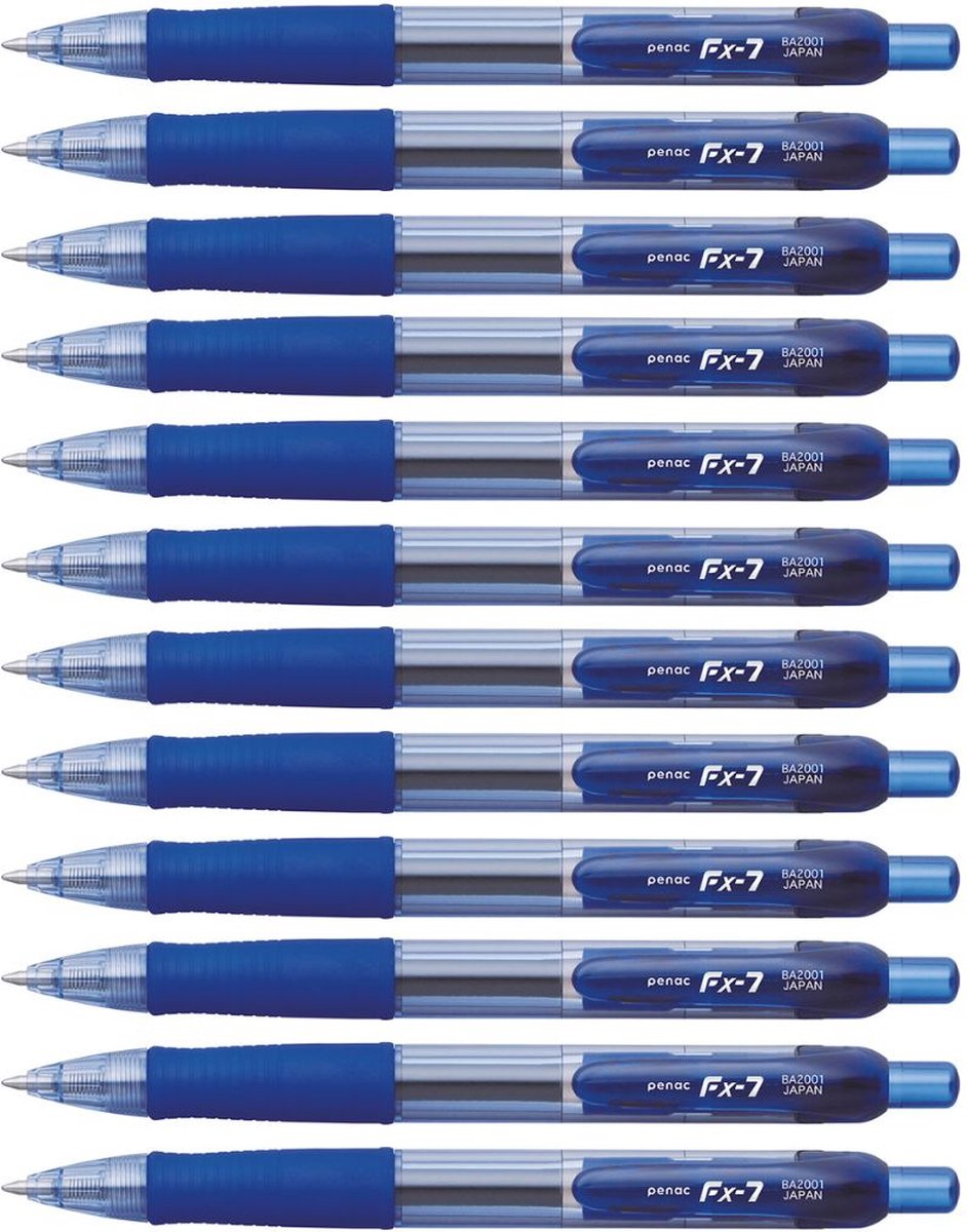 Penac Gelpen - FX-7 - Blauw - 0.7 mm - Blauwe Inkt Gelpen - 12 stuks