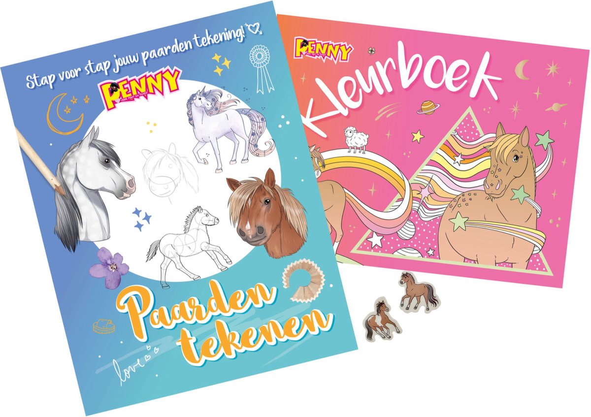 Penny Kleurboeken pakket - Kleurboek Paarden - Tekenboek - Tekenen - Paarden - Paard - Paarden Spullen - Pony - Veulen