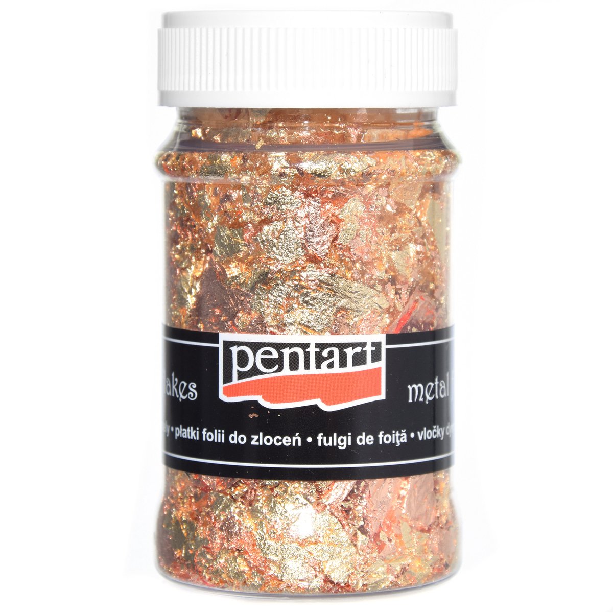 Pentart Metalen Vlokken speelgoed decoratie goud koper 100ml creatief.