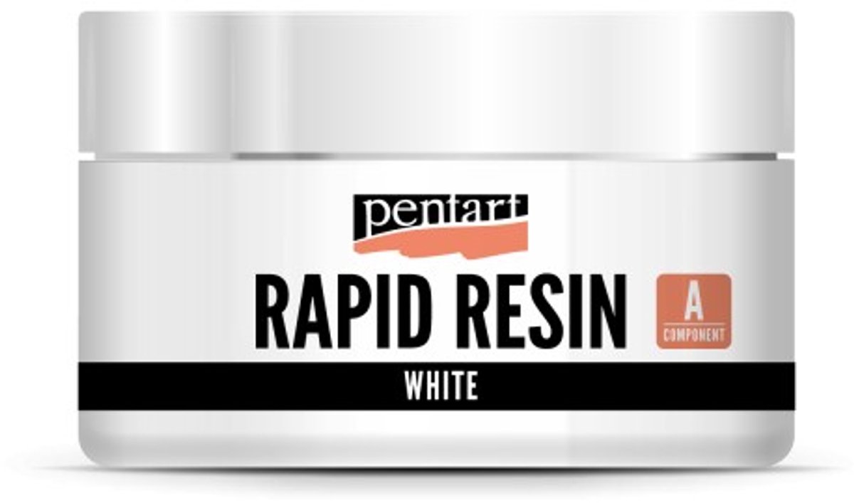 Pentart Rapid Resin set wit 80ml - tweecomponentenhars voor mallen.