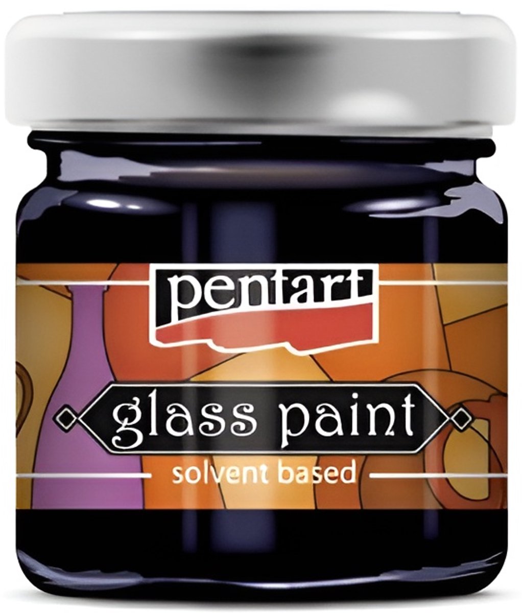 Pentart glasverf solvent basis 30 ml blauw - creatieve verf voor glas.