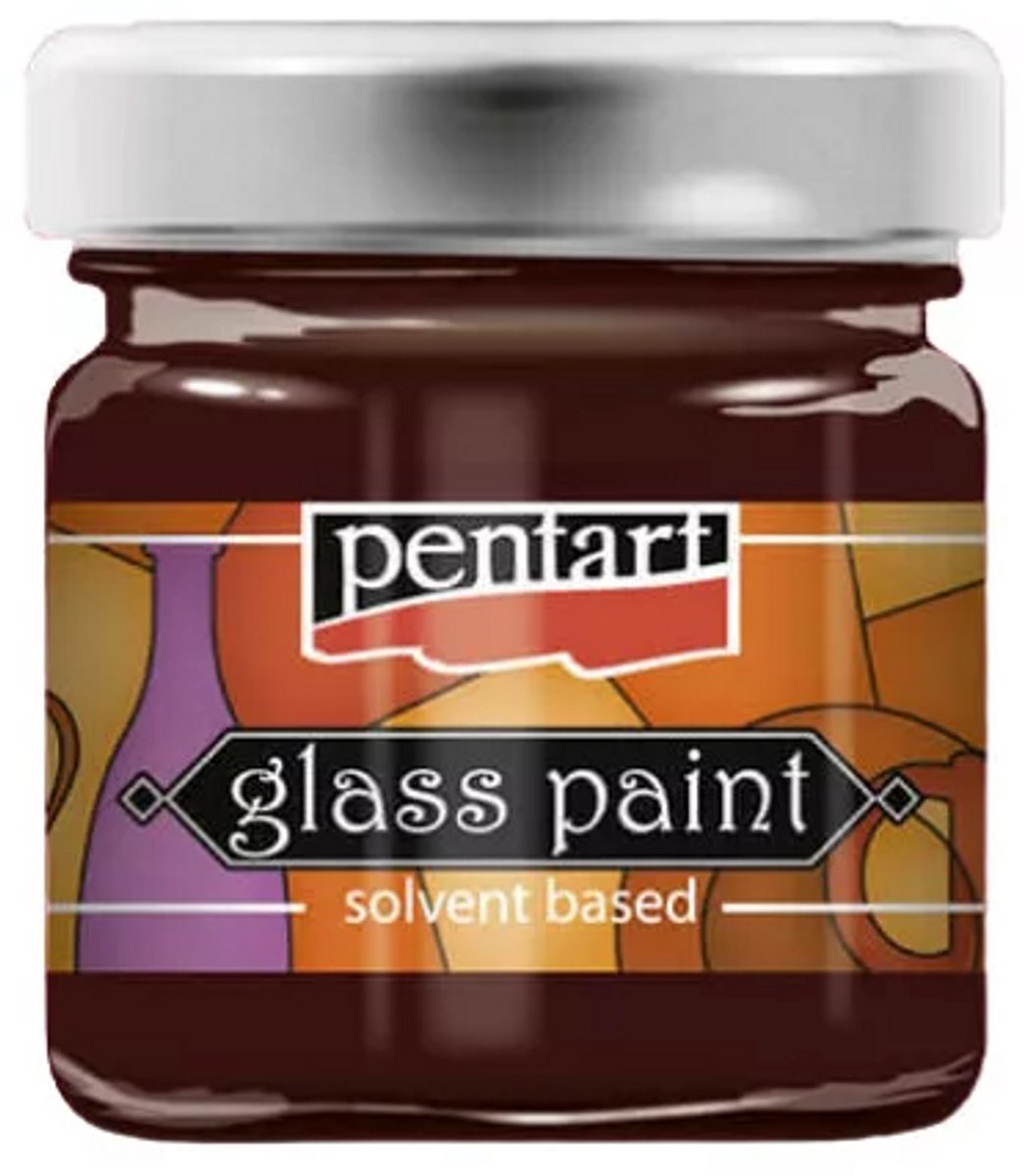 Pentart glasverf solvent basis 30 ml rode wijn - creatieve verf voor glas.