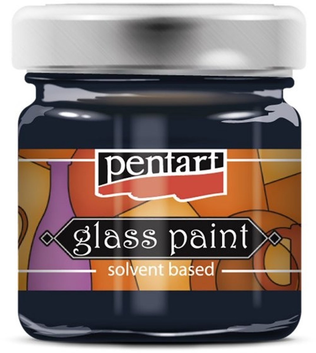 Pentart glasverf solvent basis 30 ml storm blauw decoratie verf.