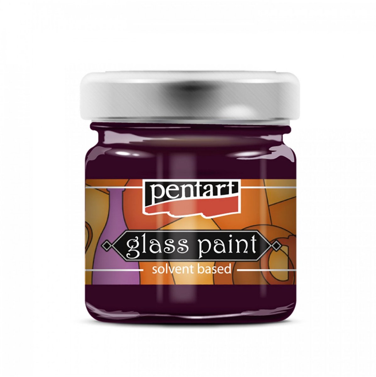 Pentart glasverf solvent basis magenta 30 ml - creatieve verf voor glas.