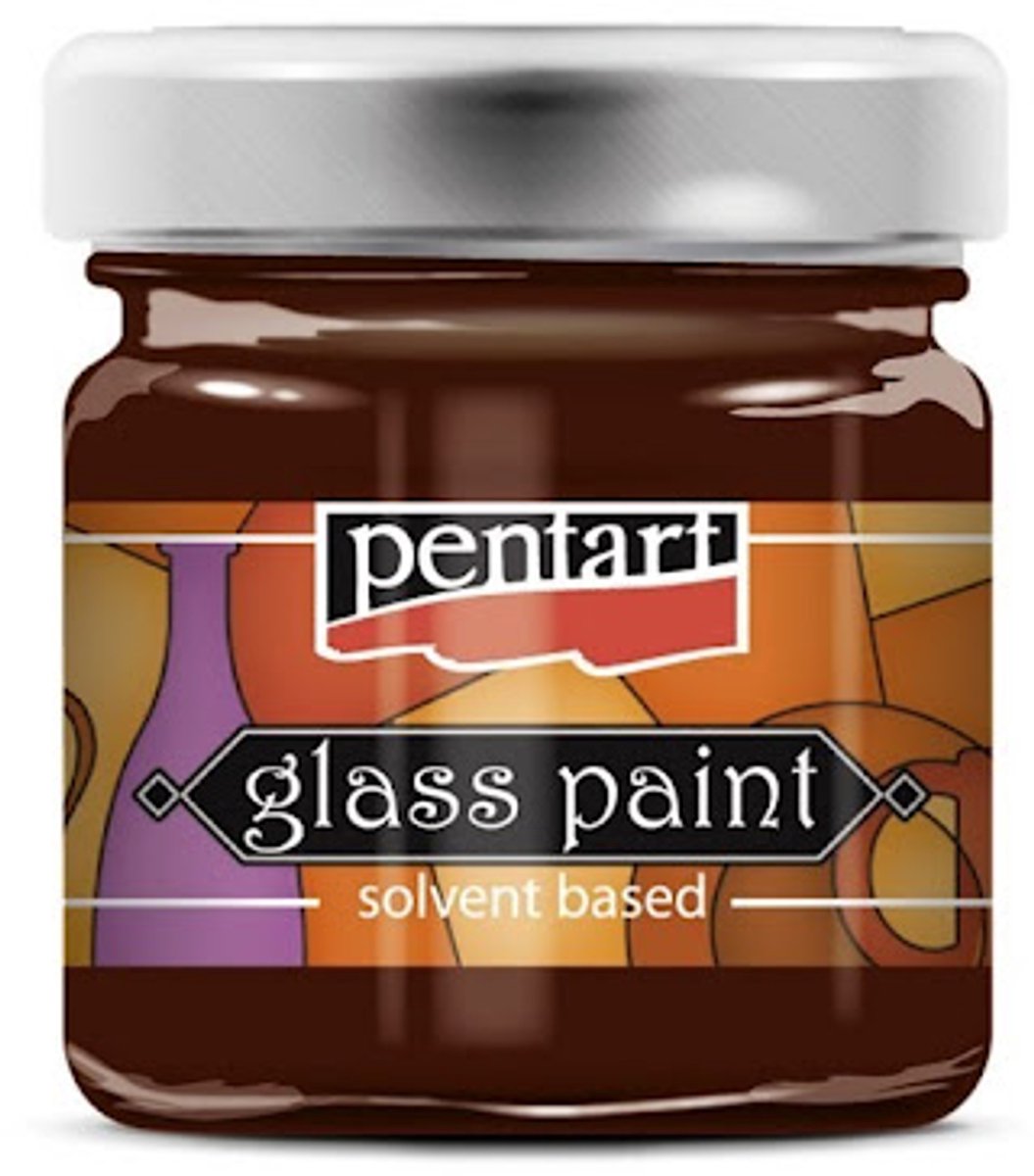 Pentart glasverf solvent basis rood 30 ml - creatieve verf voor glas.