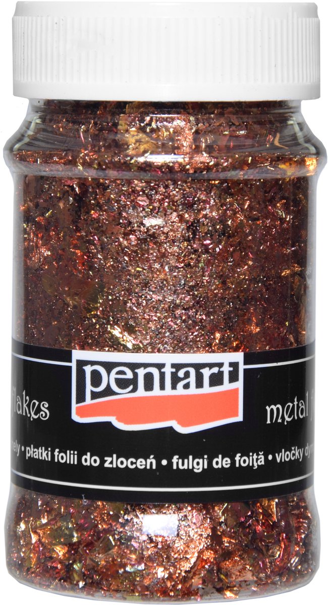 Pentart metalen vlokken goud melange 100ml creatieve decoratie.