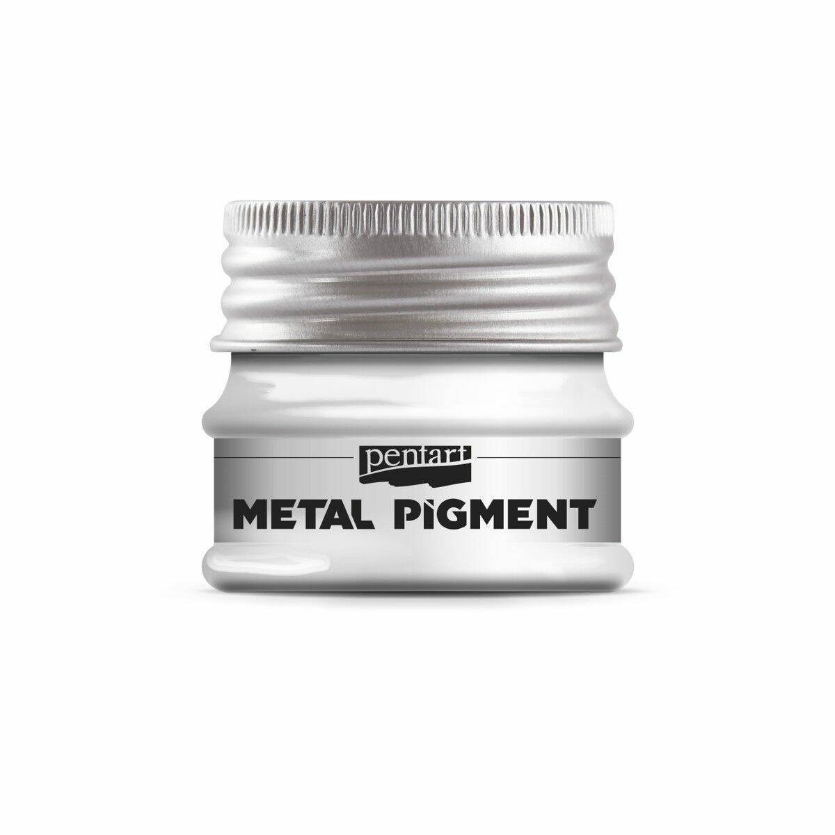 Pentart metallic pigment zilver 8 gram voor creatieve projecten.