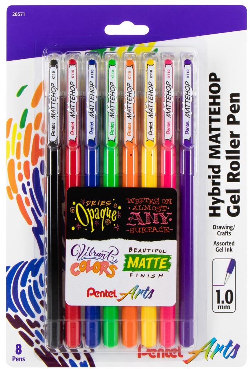 Pentel - Arts Hybrid Mattehop Gel Roller Pen - 1.0mm - 8 stuks - 28571
