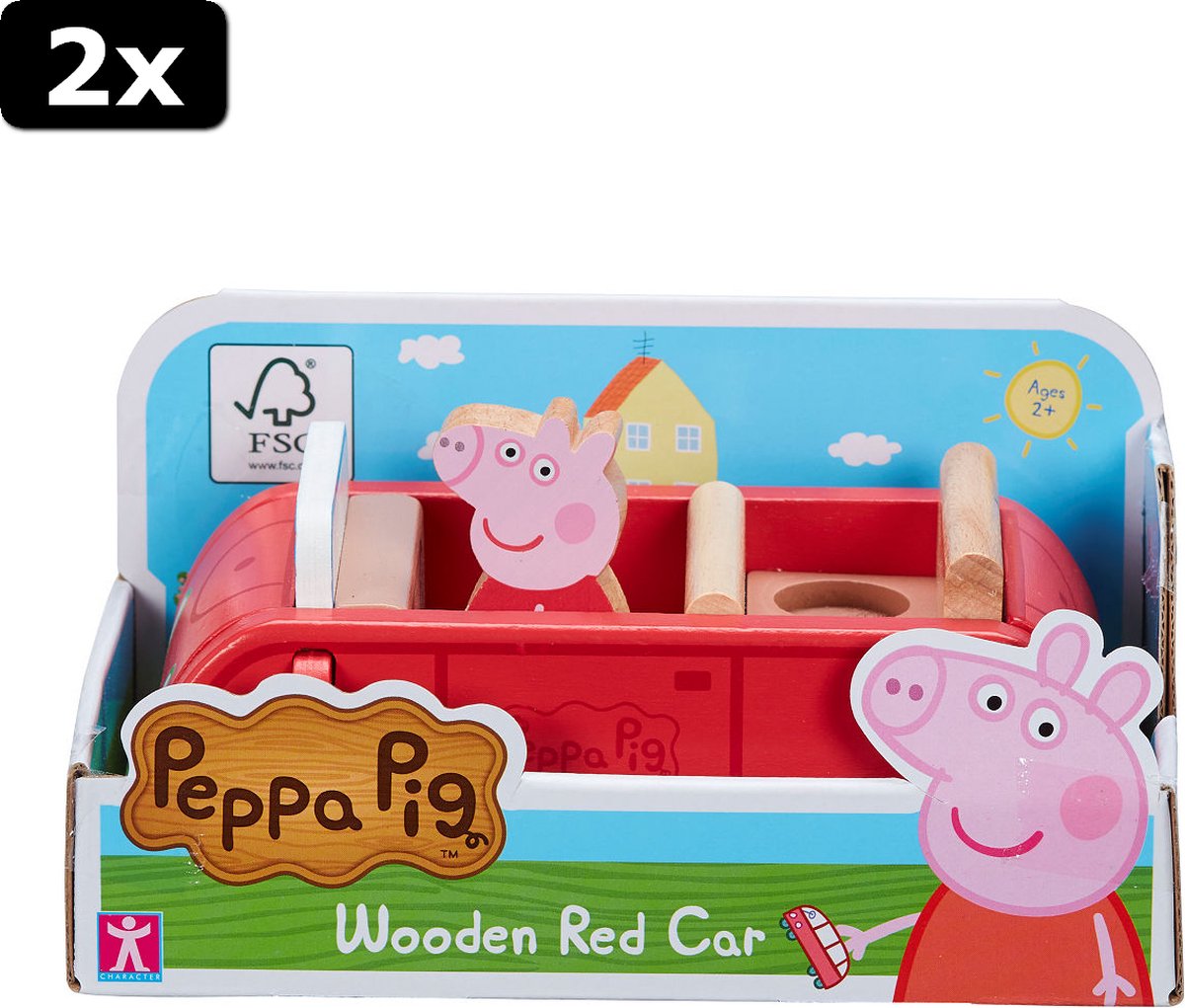 2x Peppa Pig Familie auto