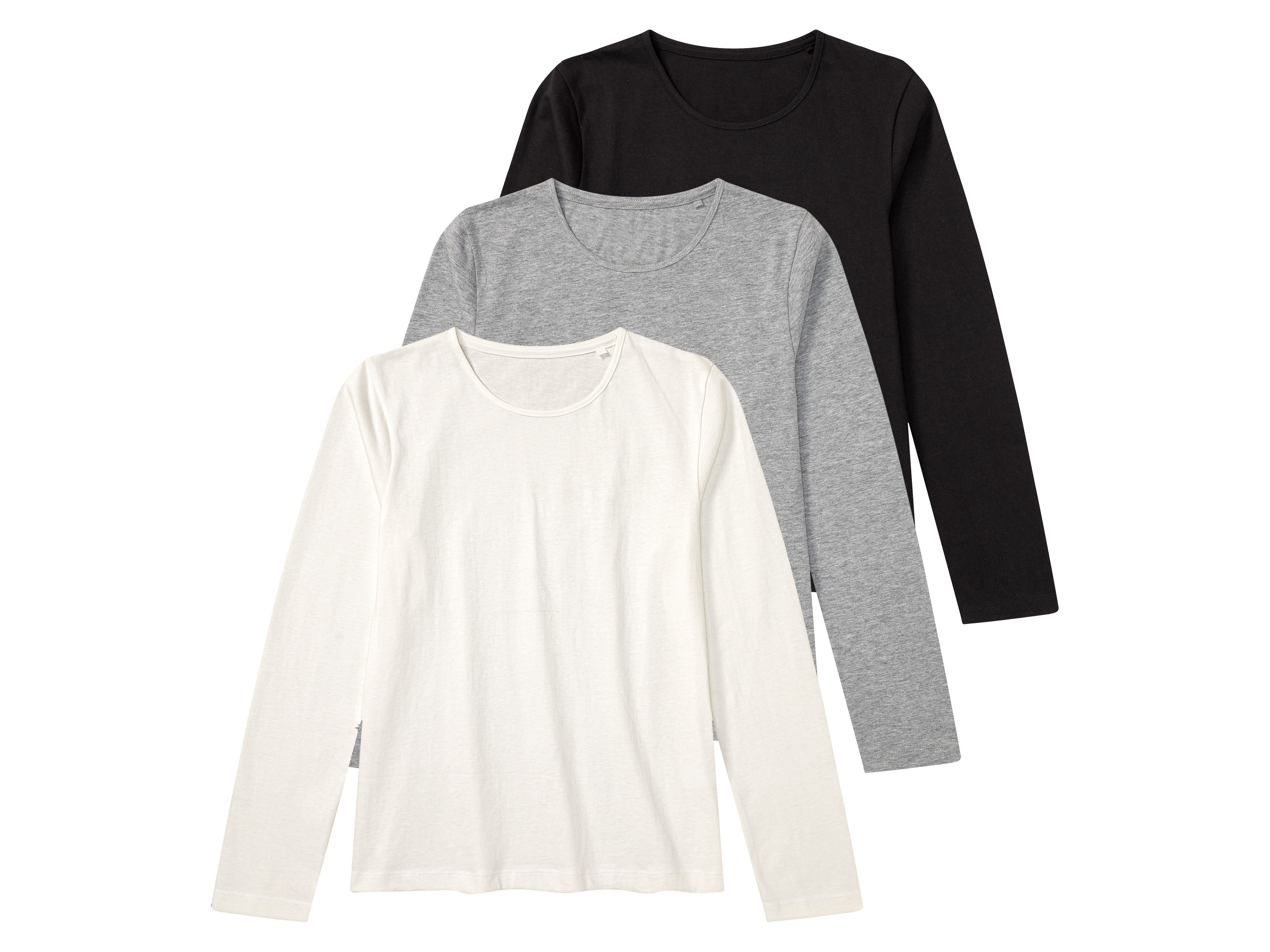 pepperts! 3 meisjes shirts (134-140, wit/zwart/grijs)