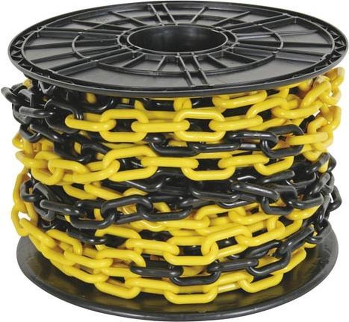   - Geel/Zwarte Ketting 8 Mm Op Haspel - 25 M (SCR8Y)