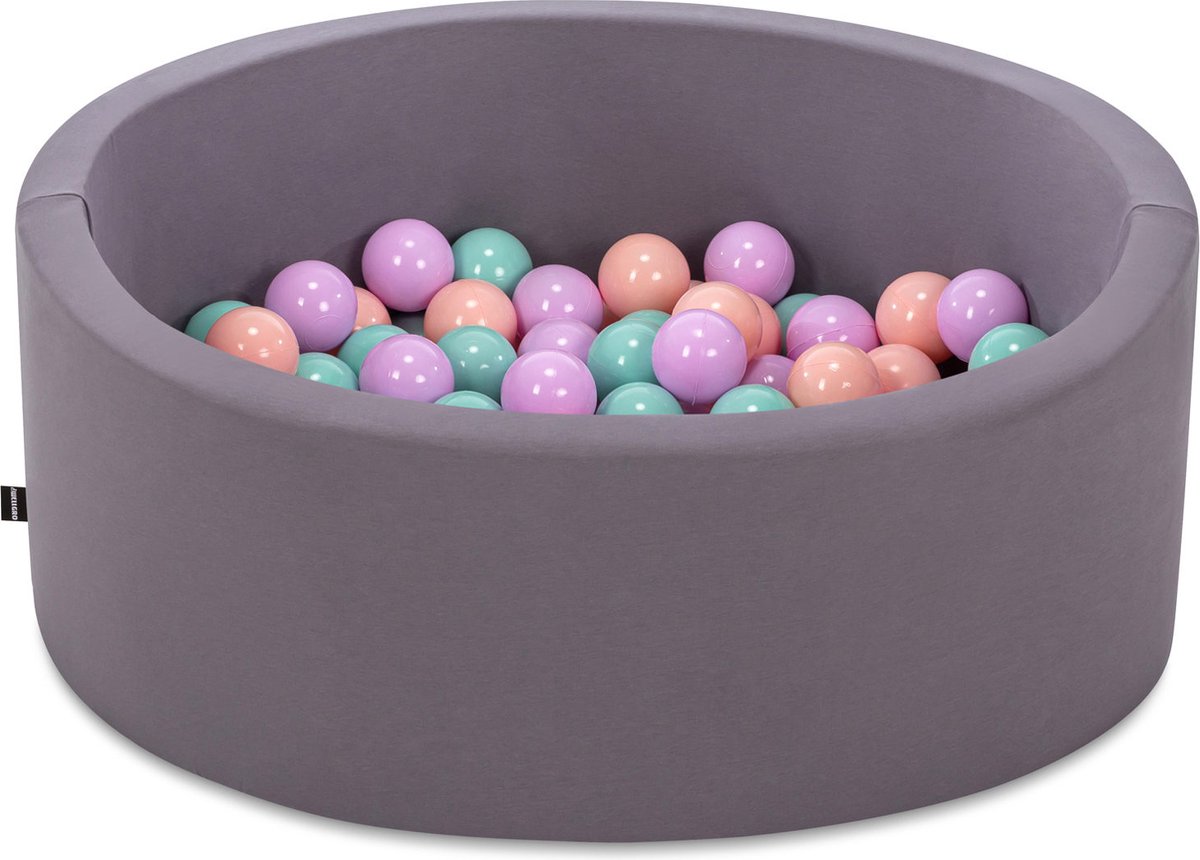 Ballenbak babys - Grijs - 150 ballen in de kleuren Mint, Lila en Roze - Ballenbak baby - Ballenbakken - Ballenbak baby - Perfecthomeshop