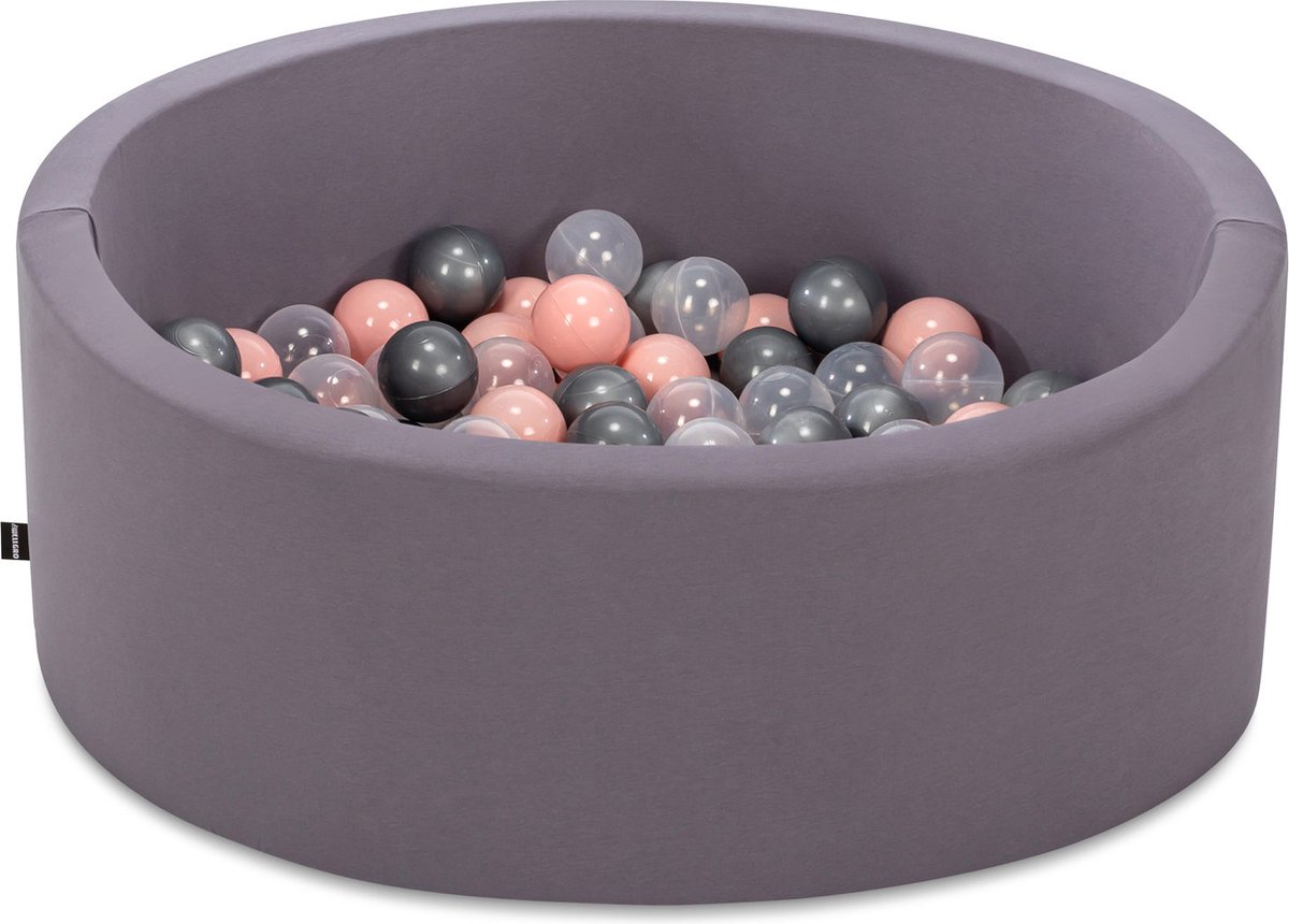 Ballenbak babys - Grijs - 150 ballen in de kleuren Transparant, Grijs en Roze - Ballenbak baby - Ballenbakken - Ballenbak baby - Perfecthomeshop