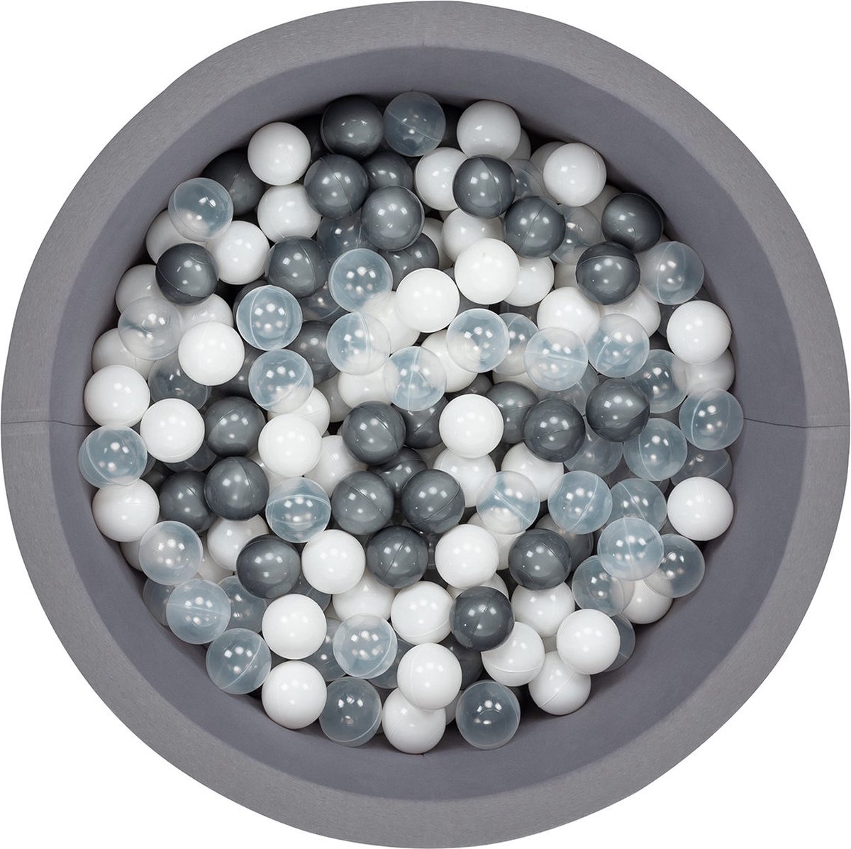   babys - Grijs - 150 ballen in de kleuren Wit, Grijs en Doorzichtig -   baby -  ken -   baby -  