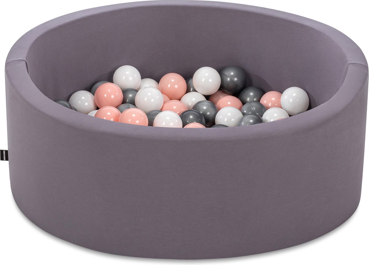 Ballenbak babys - Grijs - 150 ballen in de kleuren Wit, Grijs en Roze - Ballenbak baby - Ballenbakken - Ballenbak baby - Perfecthomeshop