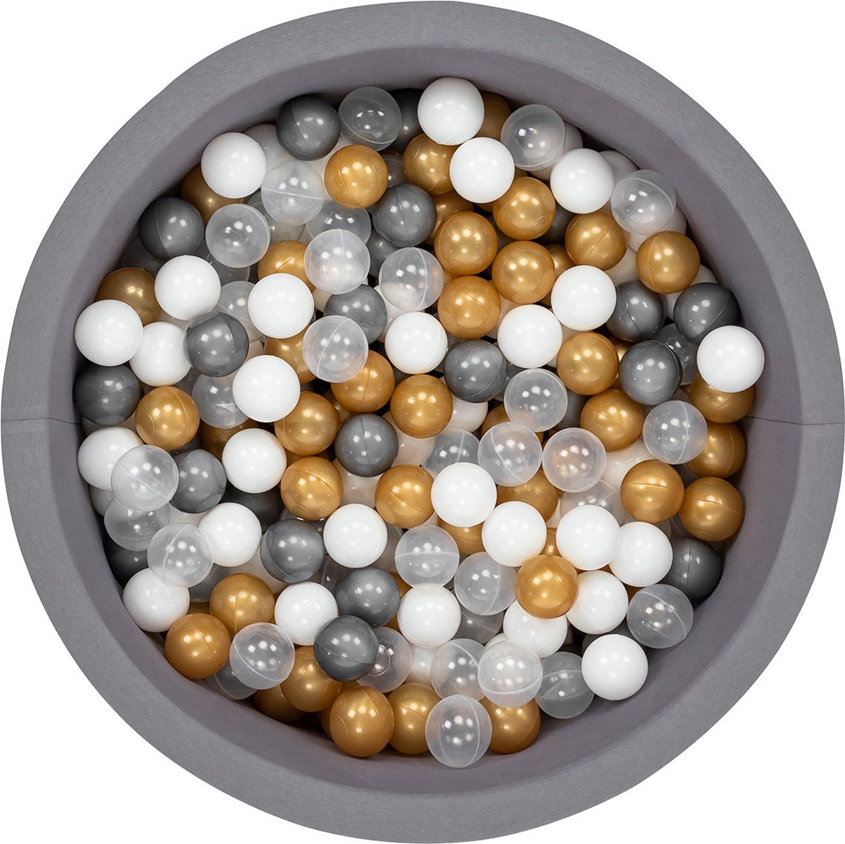   babys - Grijs - 200 ballen in de kleuren Wit, Grijs, Transparant en Goud -   baby -  ken -   baby -  