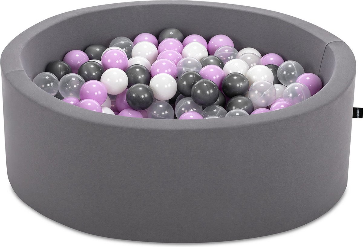   babys - Grijs - 200 ballen in de kleuren Wit, Grijs, Transparant en Lila -   baby -  ken -   baby -  