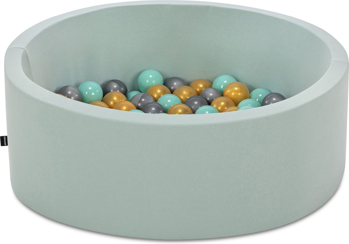   babys - Mint - 150 ballen in de kleuren Mint, Goud en Grijs -   baby -  ken -   baby -  