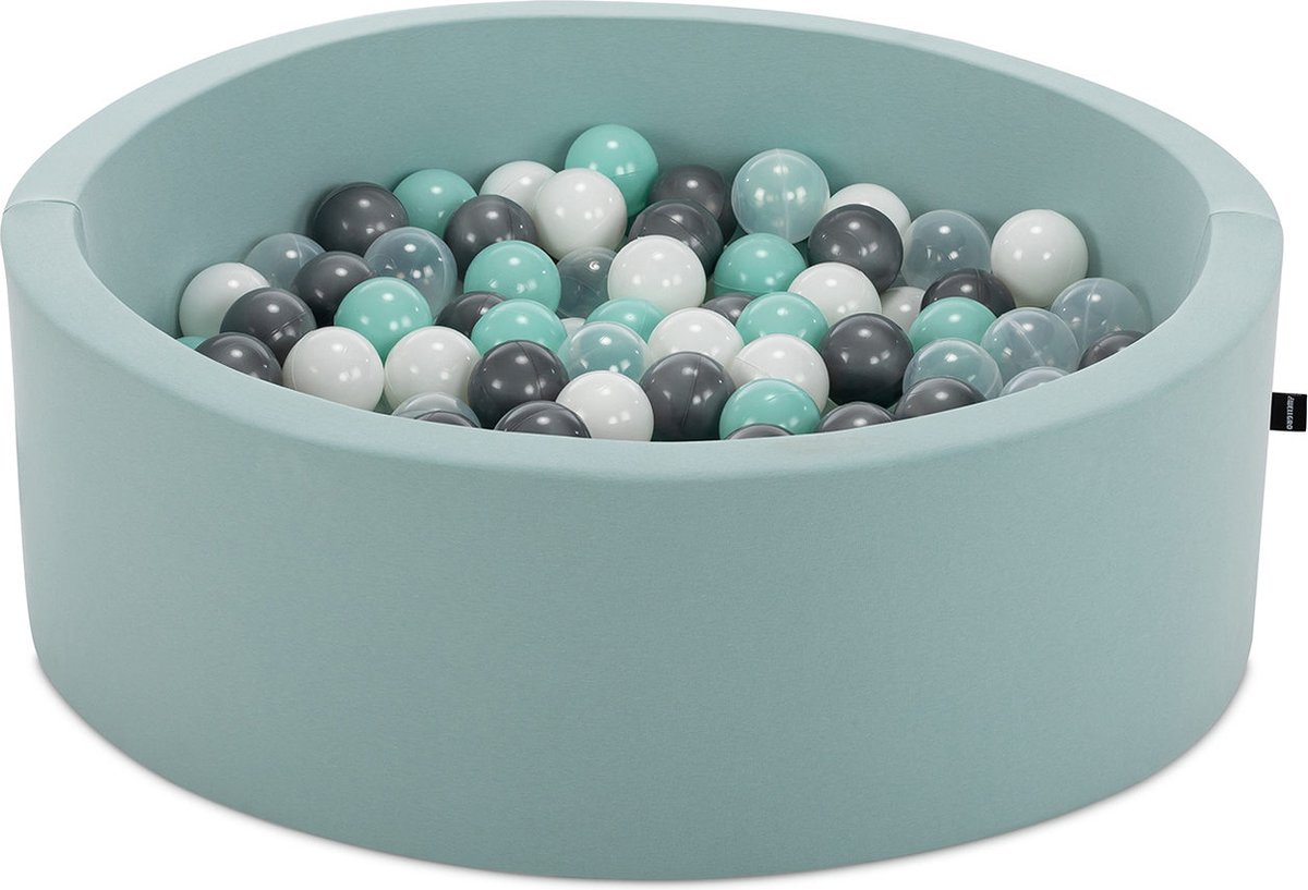   babys - Mint - 200 ballen in de kleuren Wit, Grijs, Transparant en Mint -   baby -  ken -   baby -  