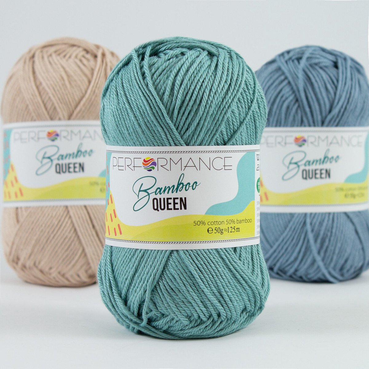 5 bollen Bamboo queen - groen blauw (2157) - 50 grams bamboe met katoen garen - super zacht haakgaren