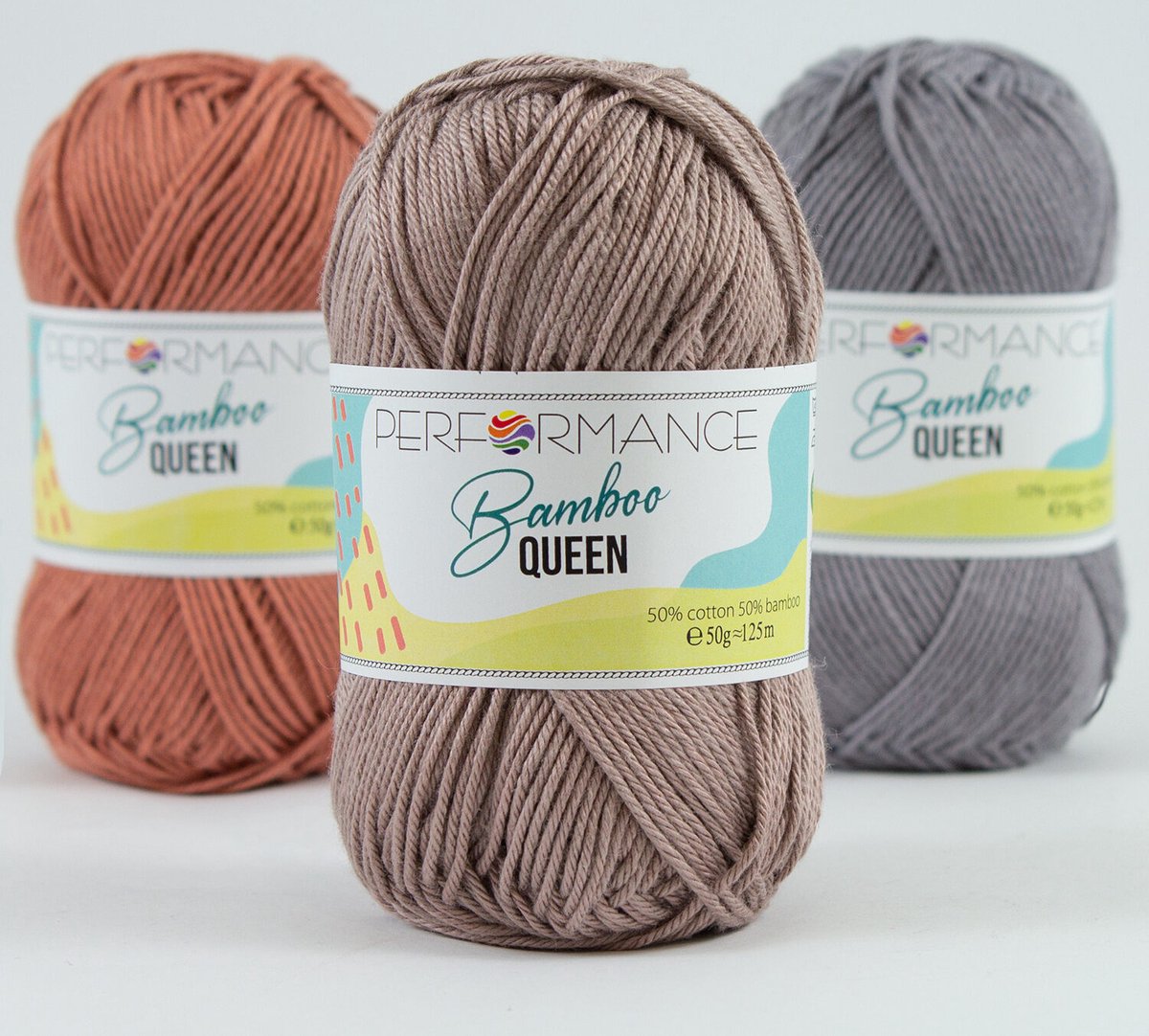 5 bollen Bamboo queen - warm taupe (2038) - 50 grams bamboe met katoen garen - super zacht haakgaren
