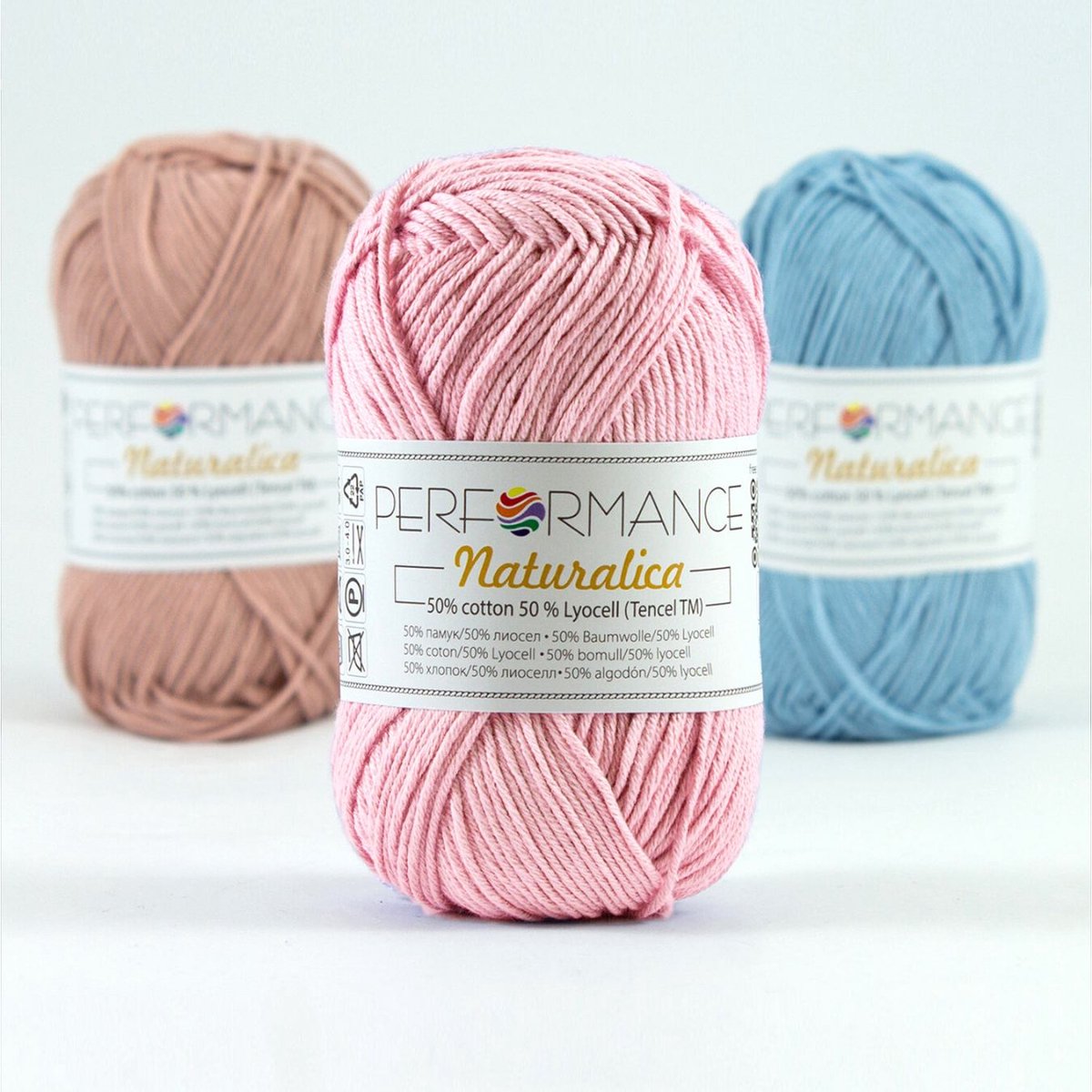 5 bollen duurzaam haakgaren Naturalica licht roze (2099) - katoen en lycocell - natuurlijk breigaren