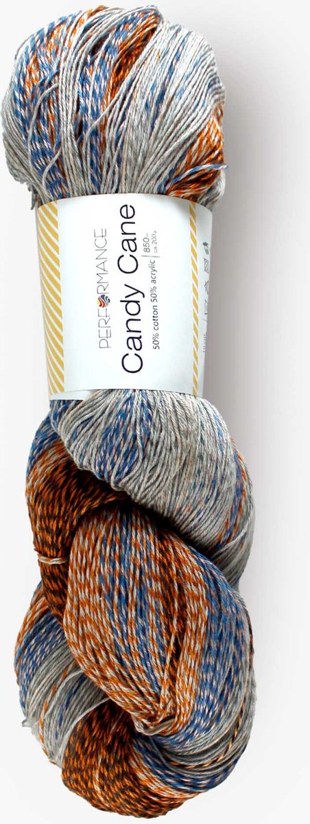 Candy Cane bruin grijs (104) - 200 grams strengen gemeleerd haakgaren - katoen en acrylgaren