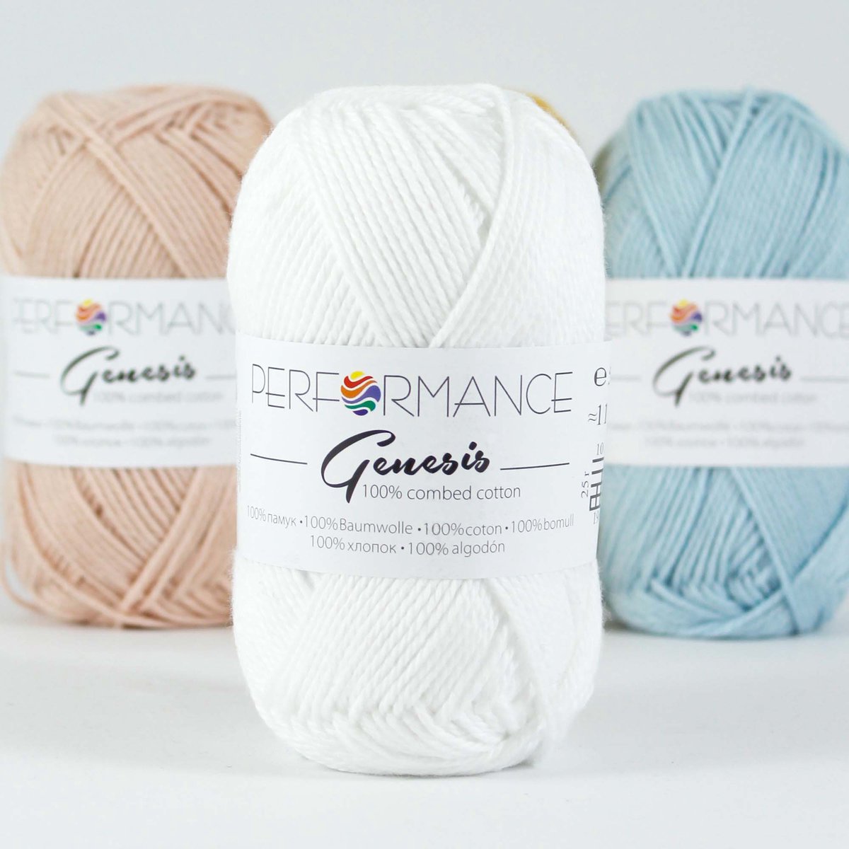 Genesis wit 2013 - 5 bollen gekamd katoengaren - pendikte 3,5 a 4mm - haakgaren - breigaren