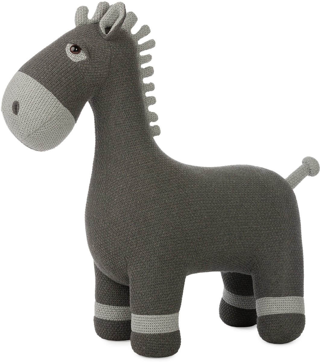 Pericles Knuffelpaard Gebreid 37 Cm Grijs