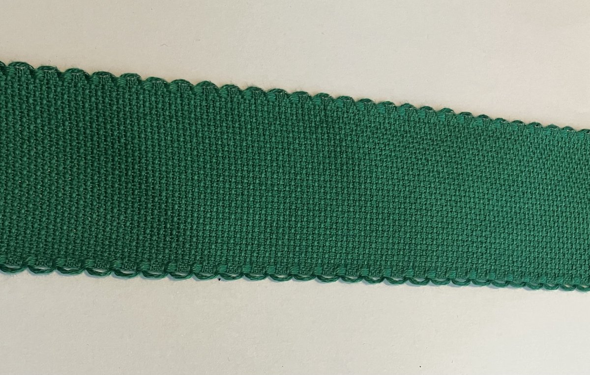 Aida borduurband 5 cm groen 4,5 meter met schulprand