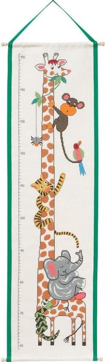 Borduurpakket groeimeter Giraffe - Permin