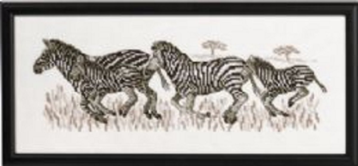 Permin borduurpakket Zebra 36x15cm