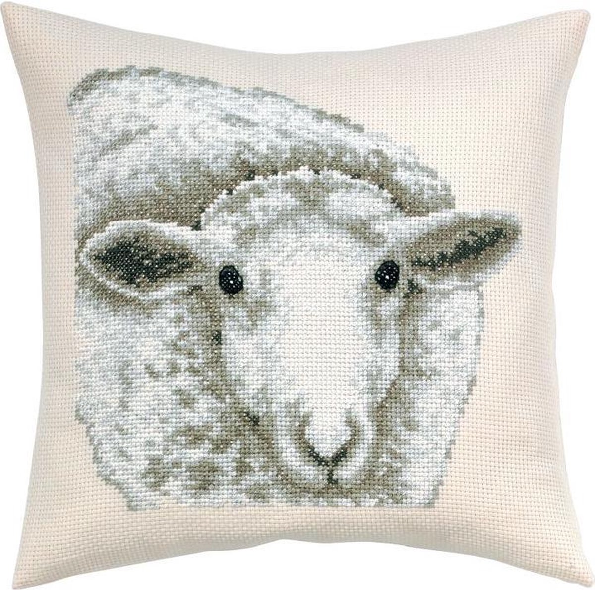 White Sheep Telpatroon kruissteekkussen - Permin