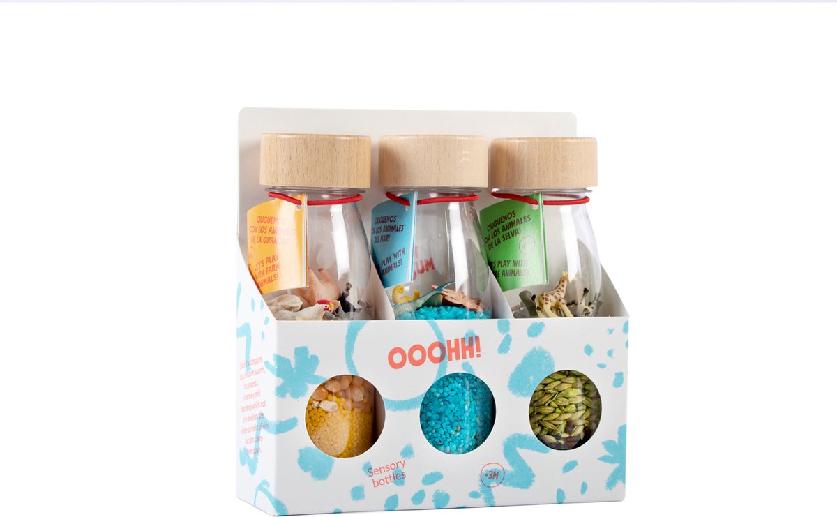 Petit Boum Set van 3 Sensorische flessen Nature