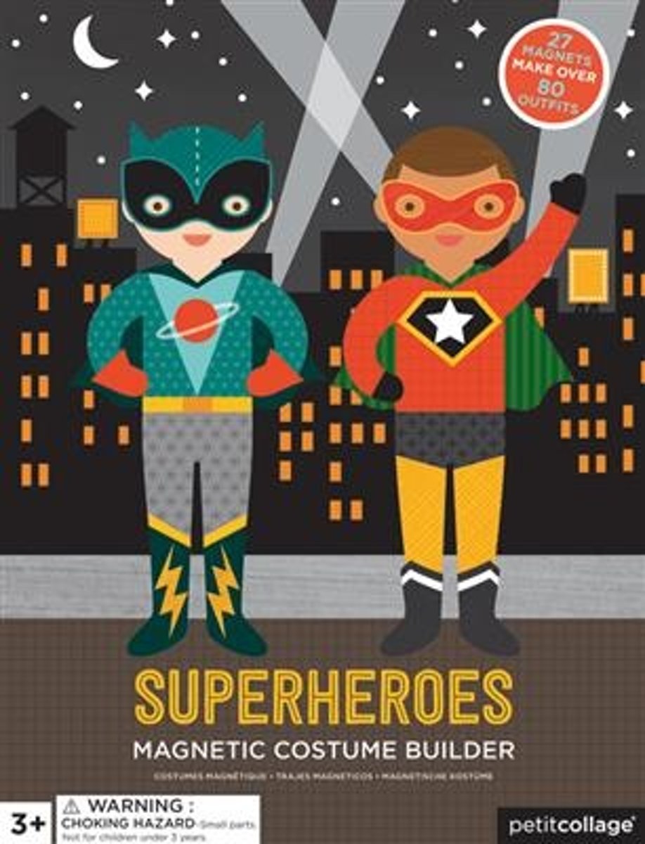 Petit Collage Magnetisch Speelset Superheroes 55-delig