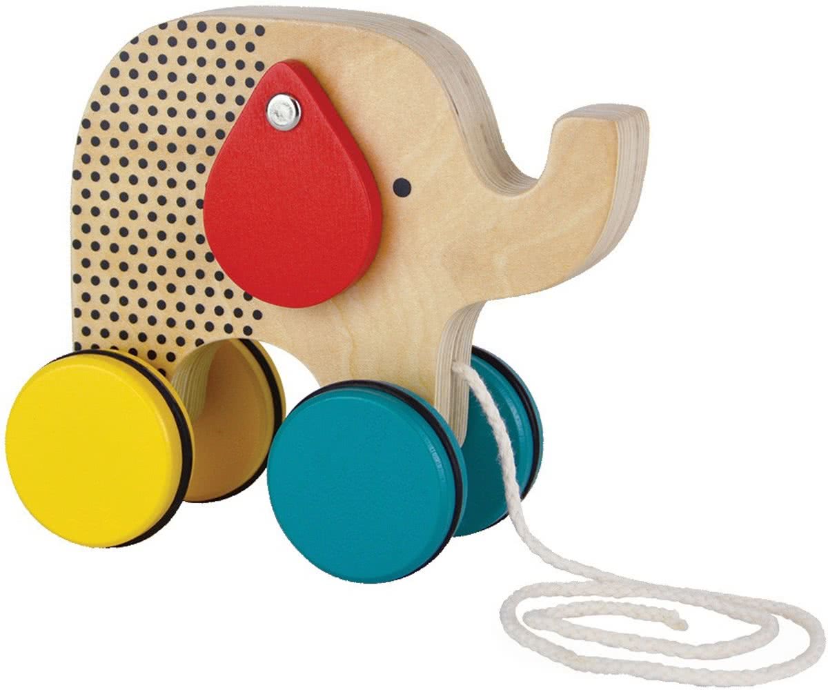 Petit Collage Olifant Trekfiguur Hout 16 X 13 X 2,5 Cm
