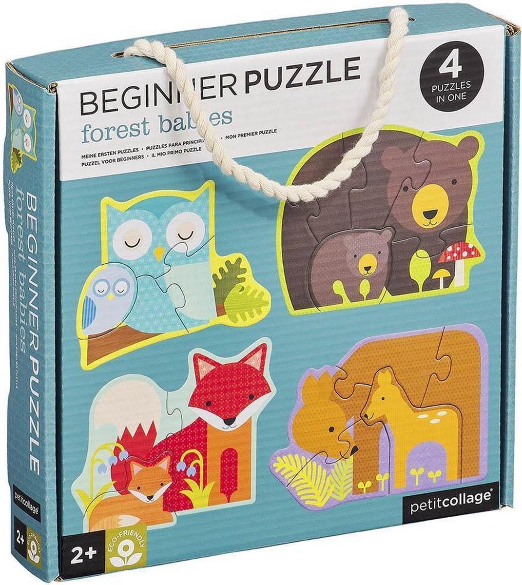 Petit Collage beginnerspuzzel dieren uit het bos