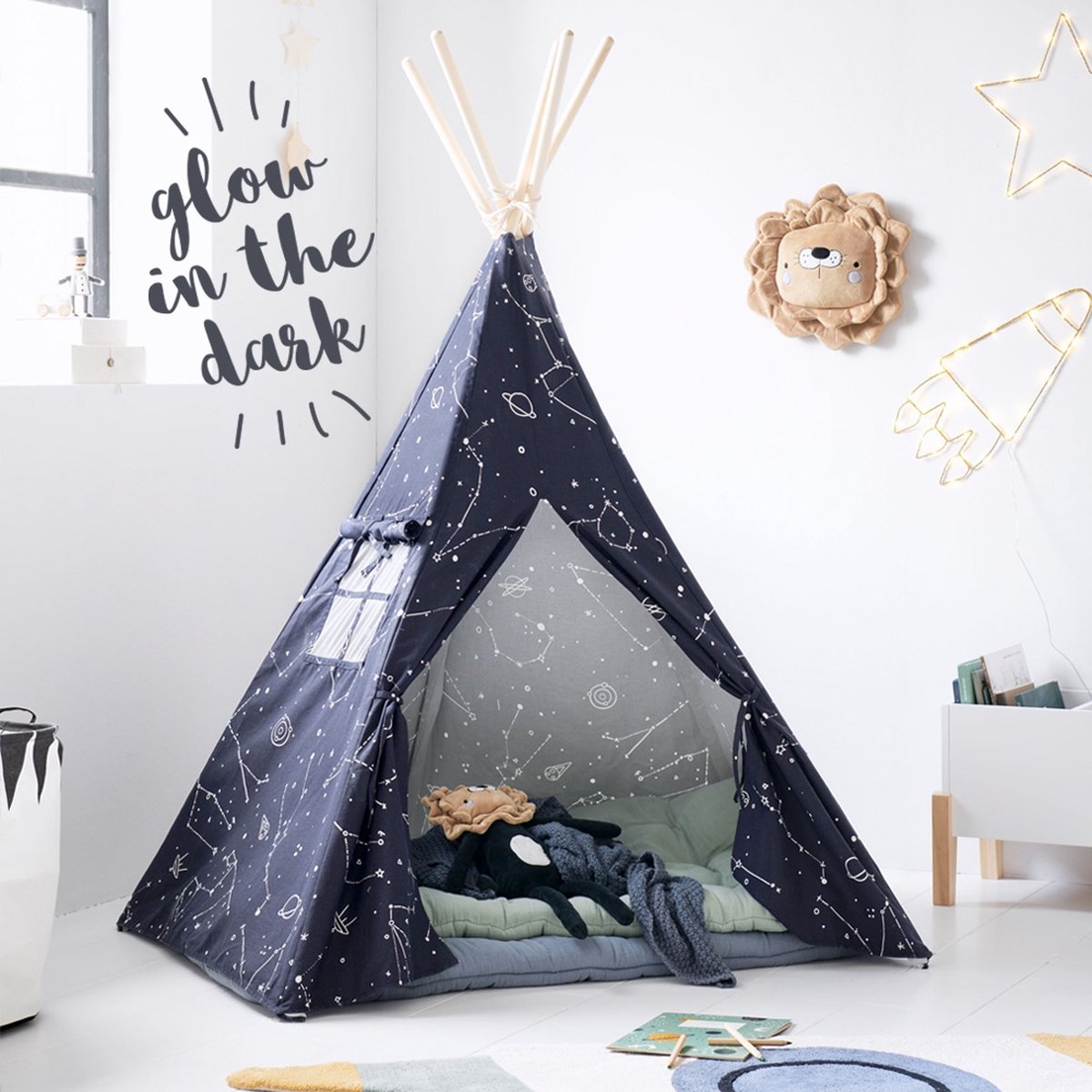 Petite Amélie Tipi Speeltent - Kinderspeelgoed - H:1.6m ⌀:1.3m - Zwart