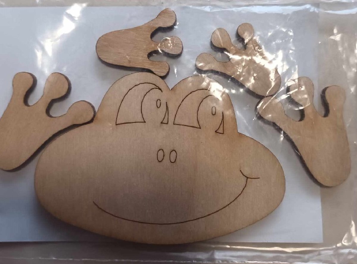 Petra sKnutselset - Hobbypakket - Petra s - kikker - houten pakket (enkel hoofd en poten)