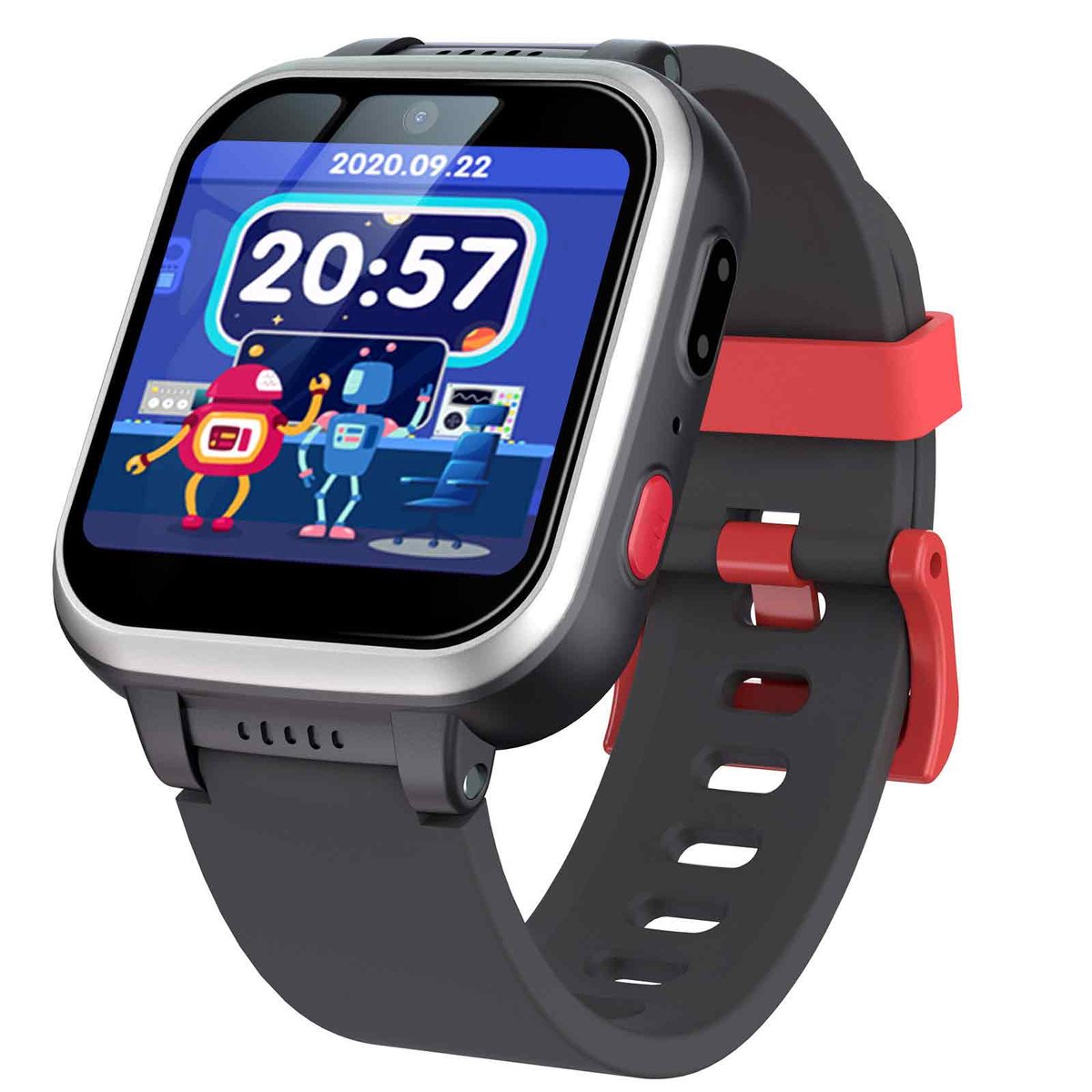 Peysaitr - Kinder Smartwatch - Inclusief 7 puzzelspellen - Touchscreen 1.54 inch - HD Dual Camera - Multifunctioneel - Kerstcadeaus - Verjaardagscadeau - Zwart - 1 stuk