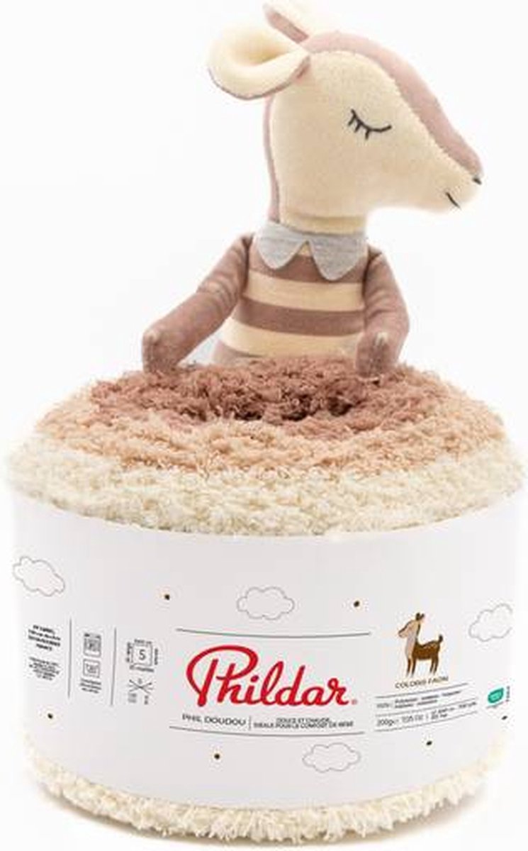 Phildar - Doudou - Superzachte garen voor baby met knuffeltje - Kleur: Faon