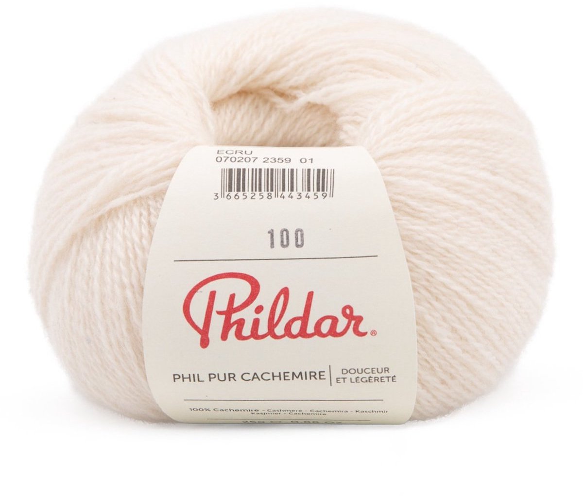 Phildar - Pur Cachemire - Ultrazachte Premium Garen - 100% Kasjmier - Kleur : Ecru