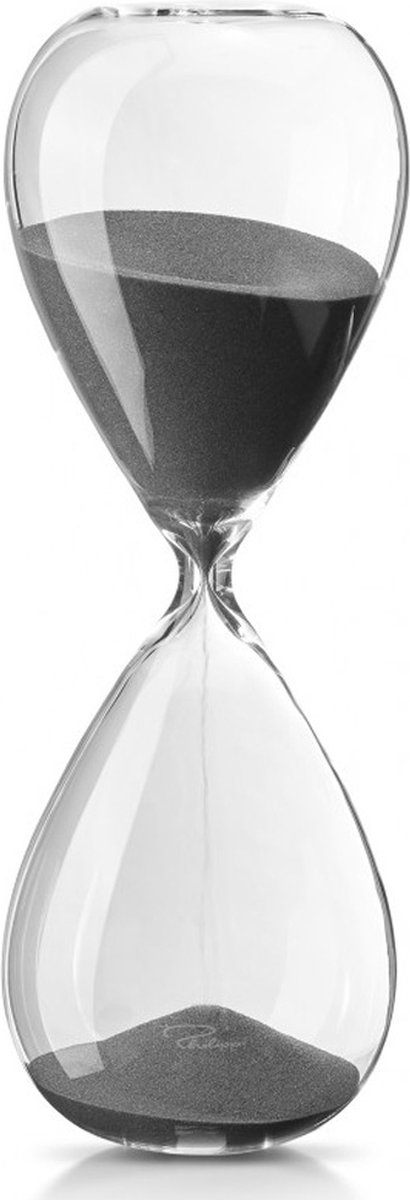 Philippi Design Zandloper 60 min - 30 cm hoog - Donkergrijs zand