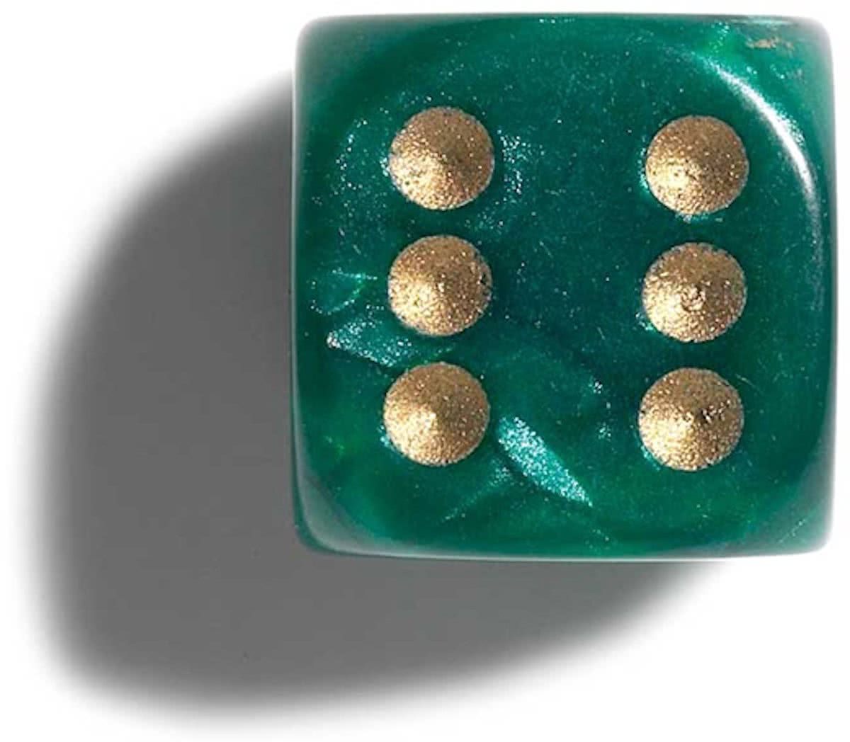 Philos parelmoer groene dobbelstenen 12mm