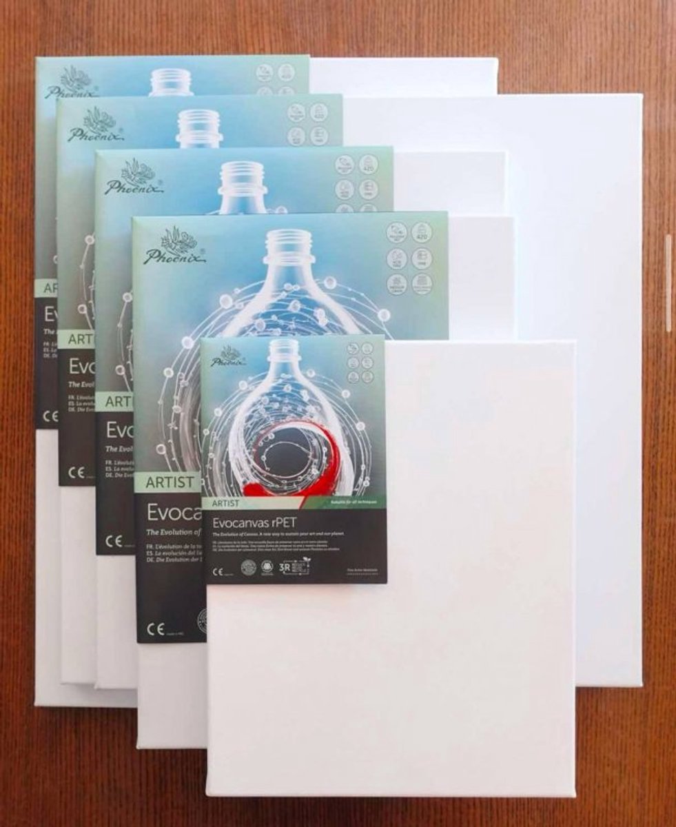 Canvas - 40x60cm - Gerecycleerd polyester - rPet - Schildersdoek - Universeel geprepareerd