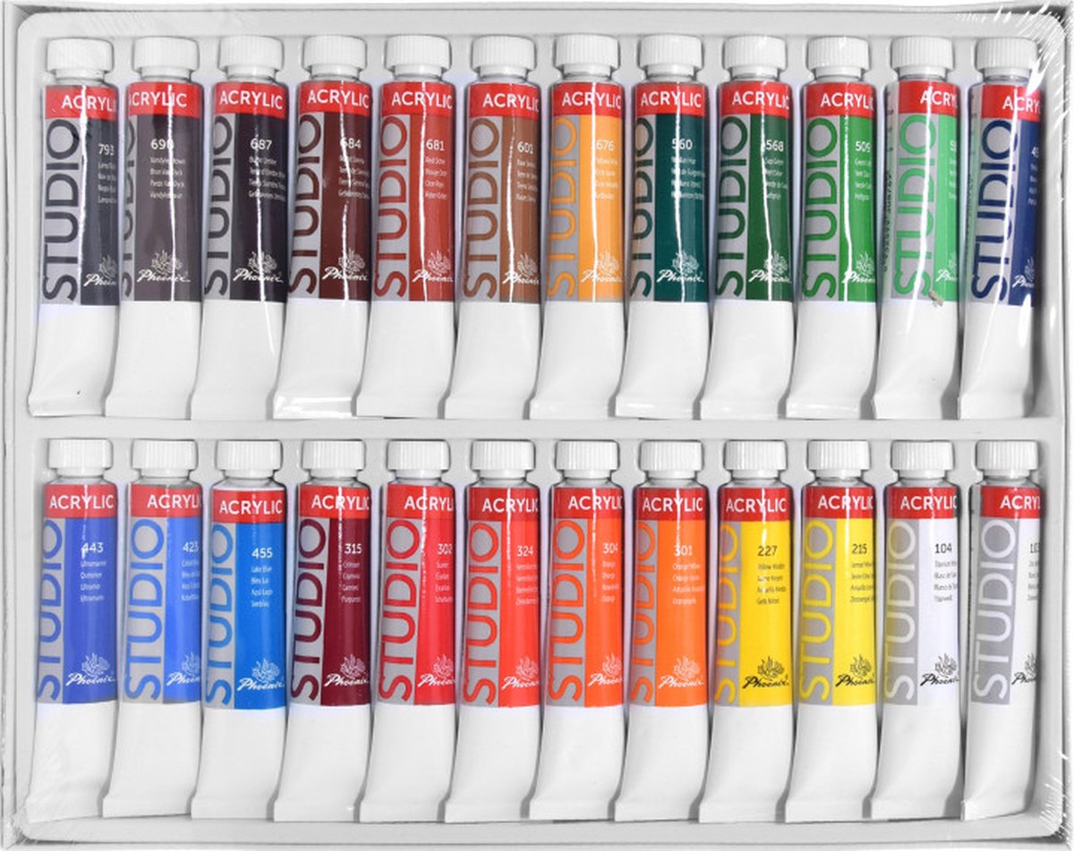 Phoenix - Acrylverf - Set van 24 x 12ml - tubes