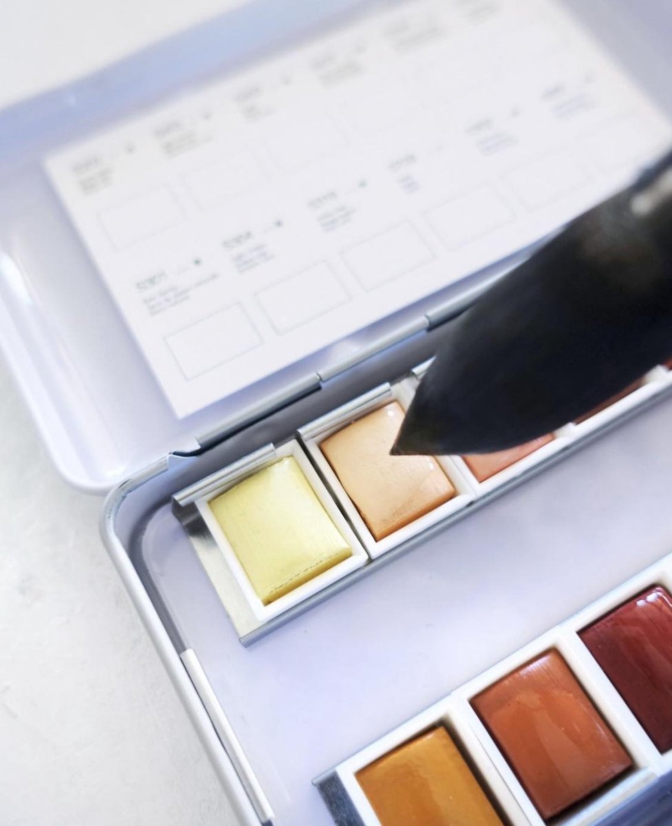 Phoenix - Aquarelverf - Set van 12 halve napjes in metalen doos - Skintone kleuren