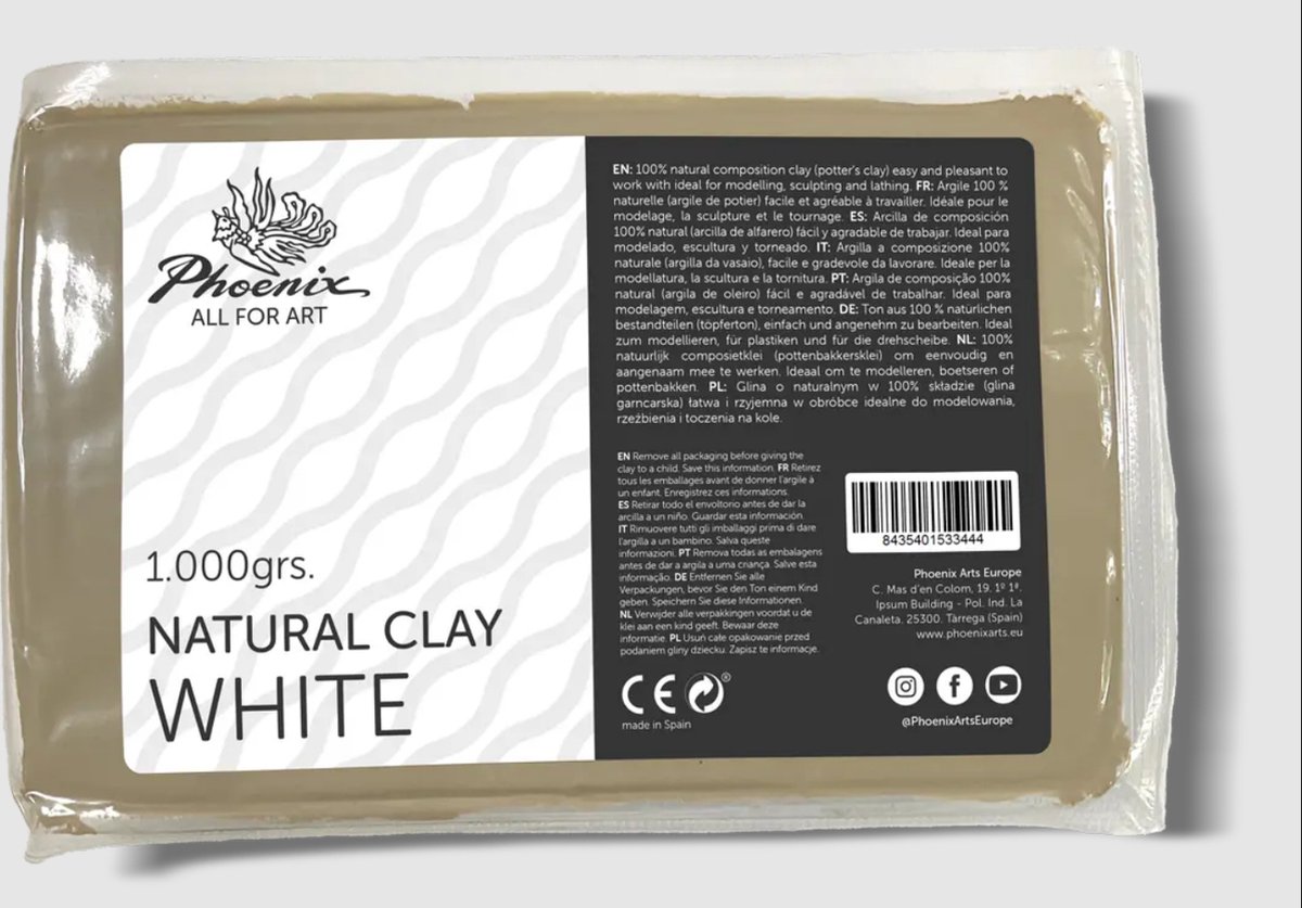 Phoenix Sculpture - Klei - Witte natuurlijke klei - 1kg