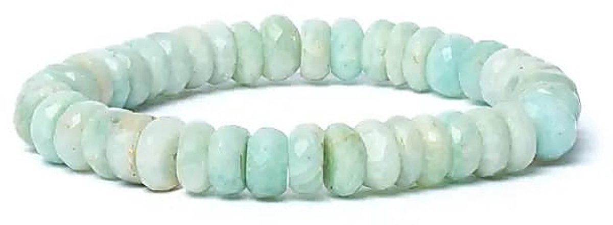 Armband amazoniet facet AA kwaliteit elastisch