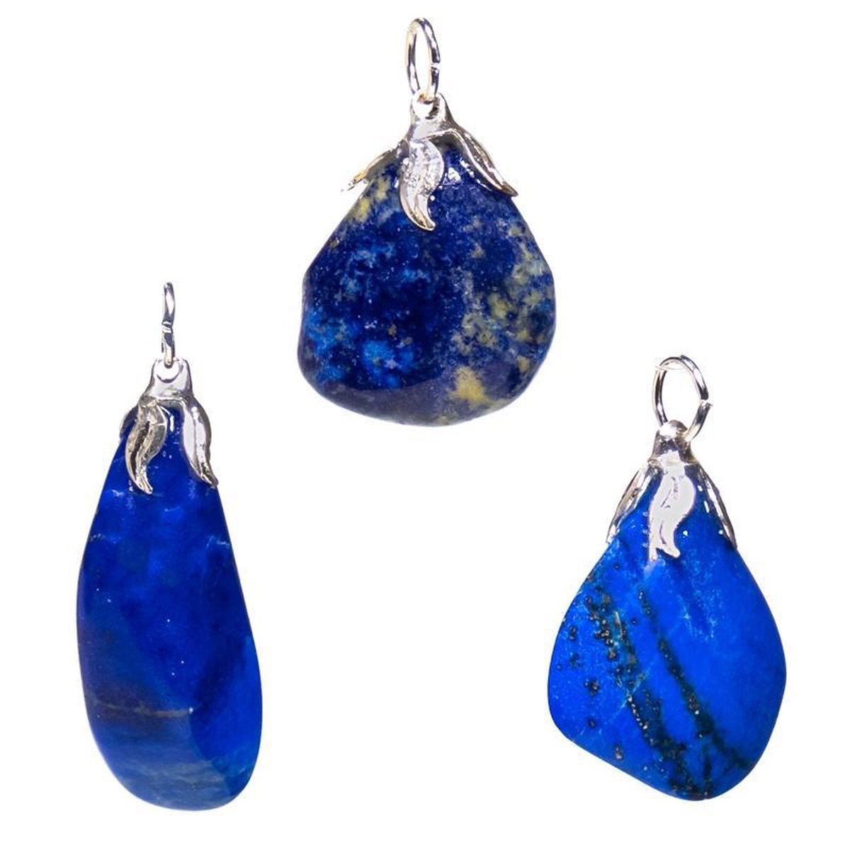 Edelsteenhanger van lapis lazuli, circa 1,5 tot 3 cm per stuk